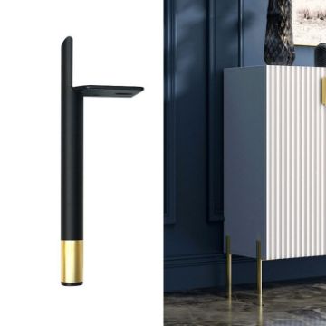 Cylindrical Metal Furniture Legs, 18cm, Black Gold (LH-D012-01) - 1