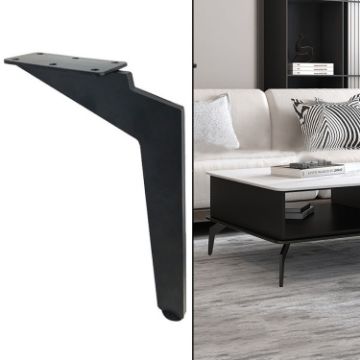 Adjustable 20cm Knife Shape Metal Furniture Legs - Matte Black - 1