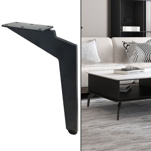 Adjustable 20cm Knife Shape Metal Furniture Legs - Matte Black - 1