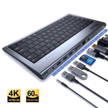 QGeeM 11 In 1 TYPE-C HUB Adapter With Keyboard Function - 1
