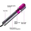 5-in-1 Hair Dryer & Straightener Hot-air Comb Silver+Rose Red (EU Plug) - 4