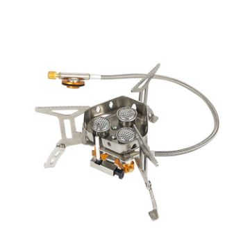 Portable Three-Head Windproof Outdoor Camping Stove - 1