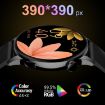 HD1 1.3" AMOLED Smart Watch with NFC, Black Steel/Silicone Strap - 3