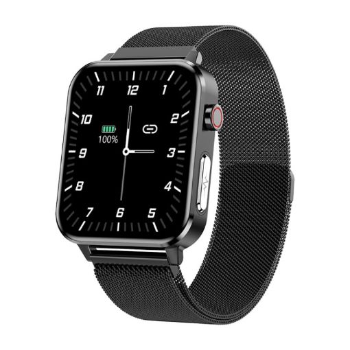 LOANIY E86 Smart Bluetooth Watch, 1.7" HR Monitor, Black Steel - 1