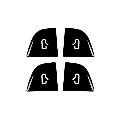 Tesla Model 3 Window Switch Stickers Set - Piano Black (4pcs) - 1
