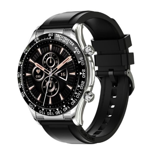 E18 Pro Smart Bluetooth Calling Watch with NFC, Black Silicone - 1