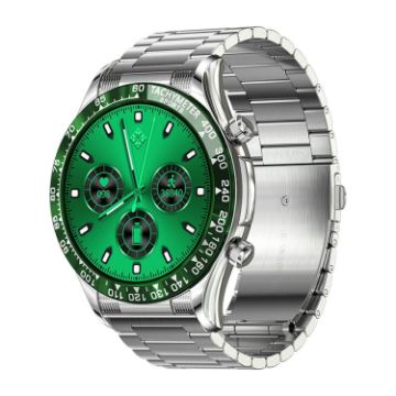 LOANIY E18 Pro Smart Watch with Bluetooth Calling & NFC, Green Steel - 1