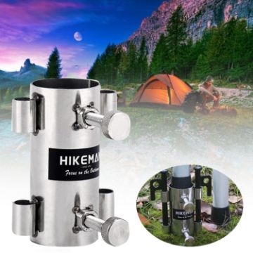 HIKEMAN Camping Canopy Pole Holder, Stainless Steel Silver - 1