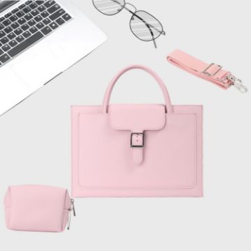 S176 Cherry Pink 15" Portable Waterproof Laptop Bag with Power Pack - 1