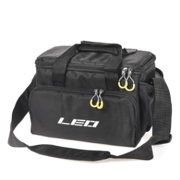 LEO 28048 Black Thickening Square Fishing Gear Bait Wheel Bag - 1