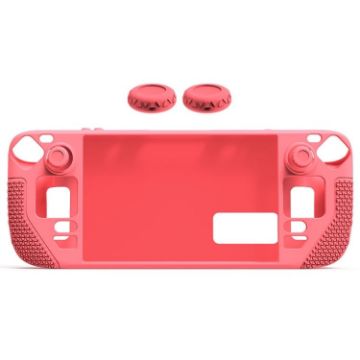 Steam Deck Pink Silicone Cover with Button Cap - All-Inclusive - 1