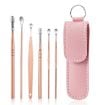 Pink 6 PCS Stainless Steel Nail Clipper Set with Eyebrow Trimmer - 1