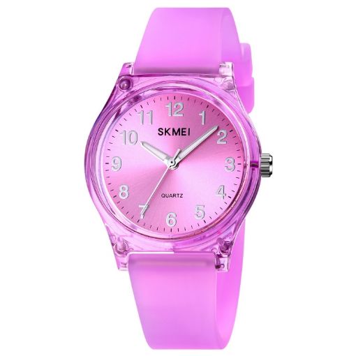 SKMEI 1760 Quartz Watch: Purple, Waterproof, Silicone Strap - 1