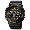 SKMEI 1857 Black Gold Waterproof Electronic Watch with PU Strap - 1