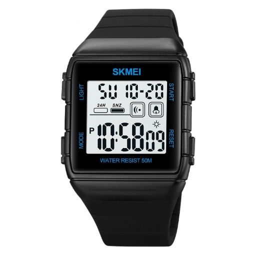 SKMEI 1960 Blue Silicone Strap Waterproof Electronic Watch - 1