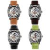 SKMEI 9271 Red Waterproof Mechanical Watch, Leather Strap - 2