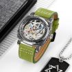 SKMEI 9271 Waterproof Mechanical Watch, Brown Leather Strap - 5