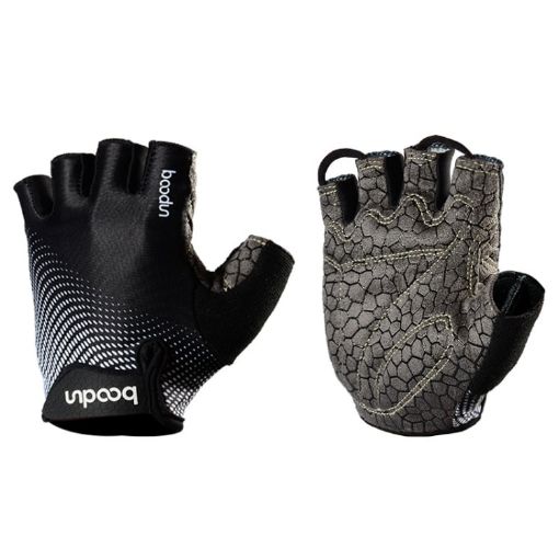 BOODUN 1096 Black Medium Silicone Fitness Gloves, Non-Slip & Breathable - 1