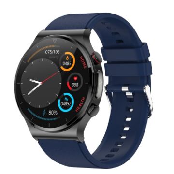 E300 Smart Health Watch with 1.32" Screen & ECG, Blue Strap - 1