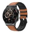 E300 Leather Smart Watch with 1.32" Screen, ECG & Temp Monitoring - 1