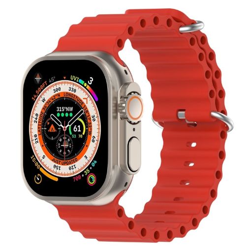 Red Ocean Silicone Watch Band for Apple Watch Ultra/Series 8/7/SE - 1
