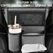 Sheepskin Leather Car Console Hanging Storage Bag (Brown) - 5