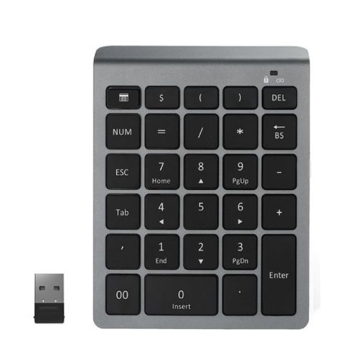 BT302 Gray 28-Key Mini Wireless Laptop Keyboard 2.4G - 1