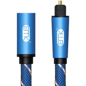 EMK 2m Blue Male to Female SPDIF Digital Optical Audio Cable - 1