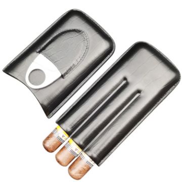 Portable X11 Black Cigar Holster Humidor & Cigarette Case - 1