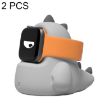 Cute Dinosaur Silicone Charging Stand for Apple Watch, 2 PCS (Grey) - 1
