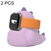 Cute Dinosaur Silicone Charging Stand for Apple Watch, 2 PCS, Purple - 1
