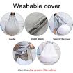 Sky Blue Lazy Sofa Bean Bag Chair Cover, 90x110cm Fabric - 5