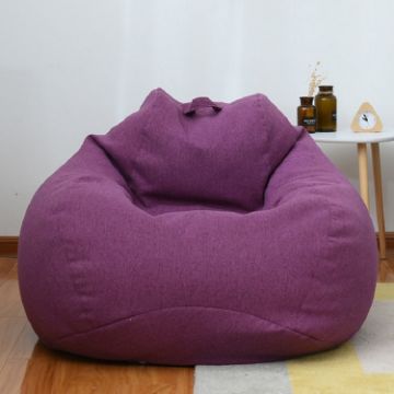 Noble Purple Lazy Sofa Bean Bag Chair Fabric Cover 90x110cm - 1