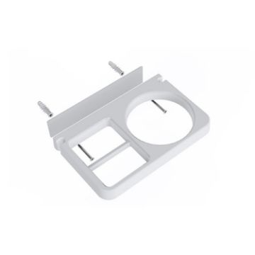 Wall Mount 2-in-1 Hair Dryer & Bathroom Shelf (White) - 1