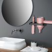 Wall Mount 2-in-1 Hair Dryer & Bathroom Shelf (White) - 4