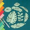 Lake Blue Paper-cut Leaf Ornaments Photography Props - 3