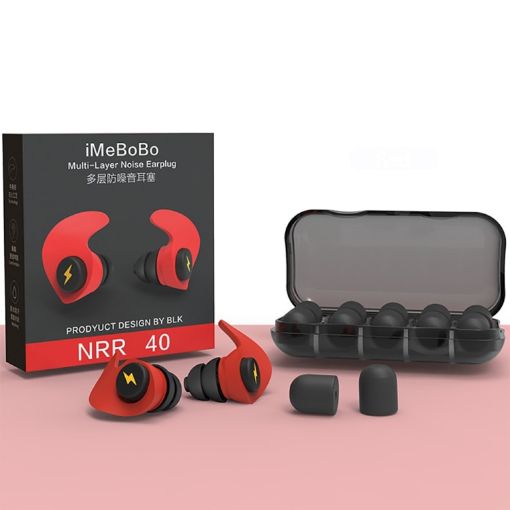 Red Anti-noise Soundproof Sleep Earplugs - 1