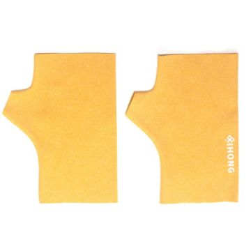 Yellow WST-41 Winter Thin Flannel Warm Fingerless Mittens Gloves - 1