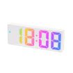 LED Alarm Clock with Colorful Fonts, Large Screen (0725 White Shell) - 1