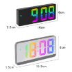 LED Alarm Clock with Colorful Fonts, Large Screen (0725 White Shell) - 2