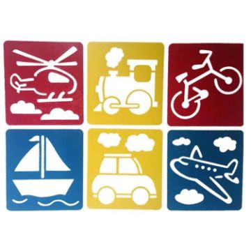 Kids DIY Drawing Stencil Board - Colorful Hollow Design (H-05) - 1