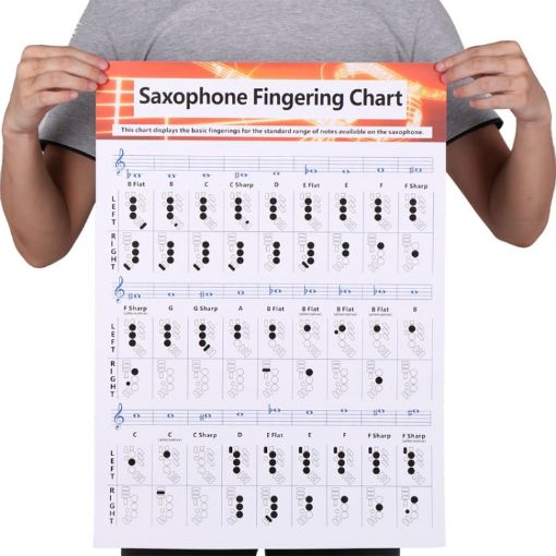 Saxophone Fingering Chord Diagrams Coated Paper (Large) - 1