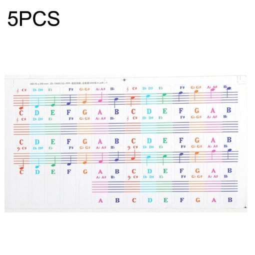 QT-005 5PCS Kids Piano Keyboard Color Stickers Instrument Accessories - 1