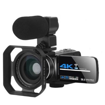 5600PX 4K Camera with Zoom, Hood, Microphone & Wide-Angle Lens - 1