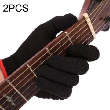 Beginner Nylon Anti-Slip Left Hand Guitar Gloves, 2PCS, Large Size - 1