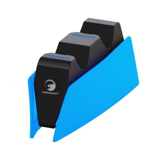 HONCAM Blue Dual Dock Charger for PS5 Gamepad - 1
