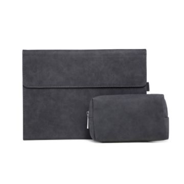 Surface Pro 8 Case & Power Supply Bag - Black Sheepskin Holder - 1