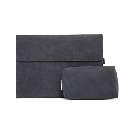 Surface Pro 8 Case & Power Supply Bag - Black Sheepskin Holder - 1
