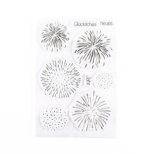 Vintage Botanical Clear Silicone Stamp Set - 5 PCS (Fireworks) - 1