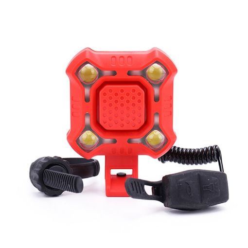 2-In-1 140db Red Bike Bell & 4-Lamp Light with 5-Sound Horn - 1